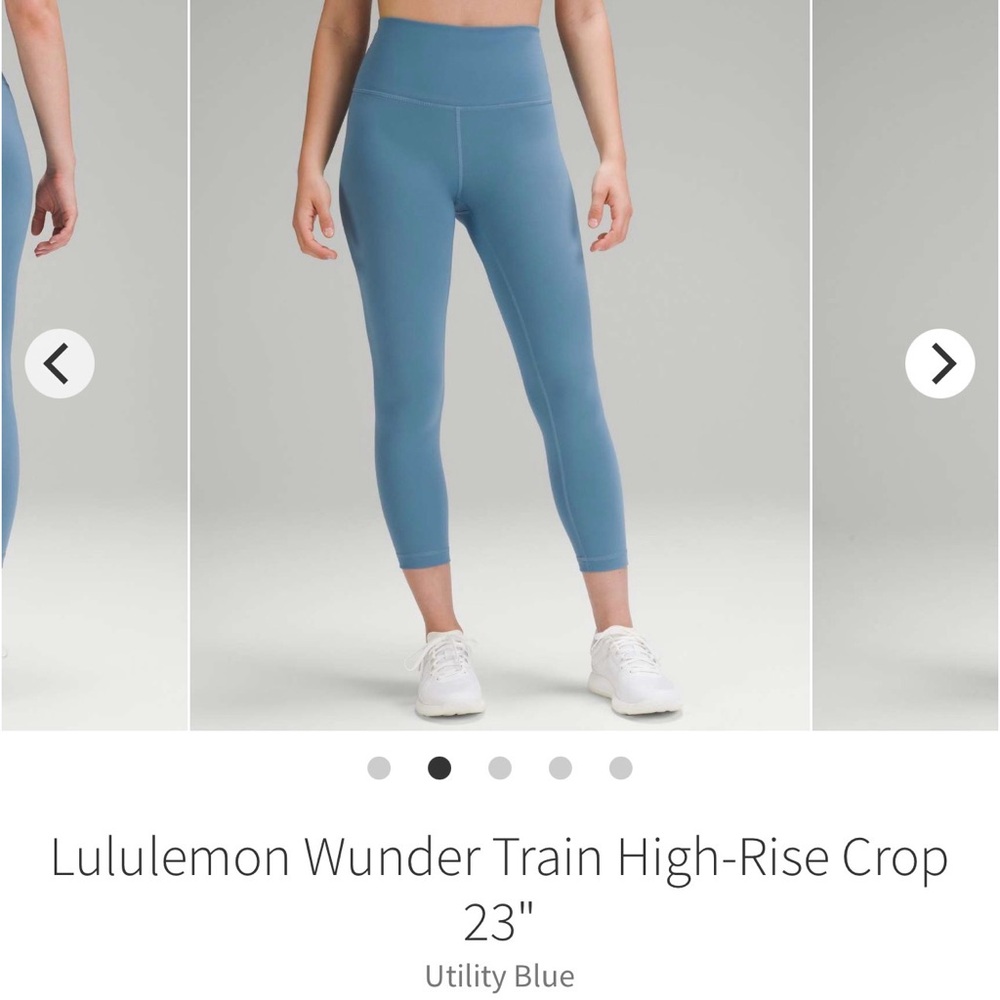 Lululemon Wunder train high rise crop 23” utility blue